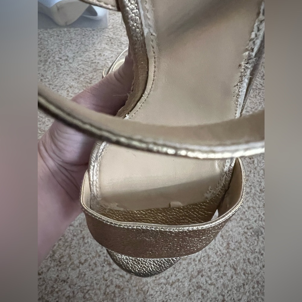 Michael Kors Jill Gold Espadrille Wedge Sandals - Picture 6 of 12